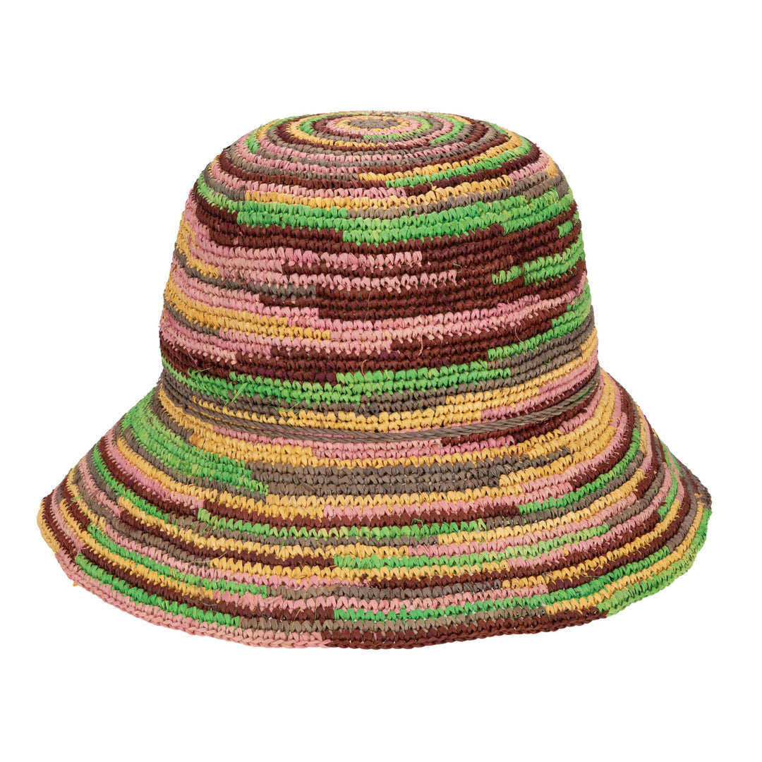 Iris - Women's Crochet Raffia Packable Bucket Hat