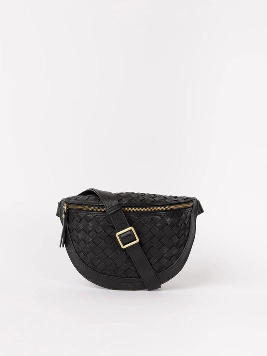 Ray Bum Bag | Black / Woven Soft Grain Leather
