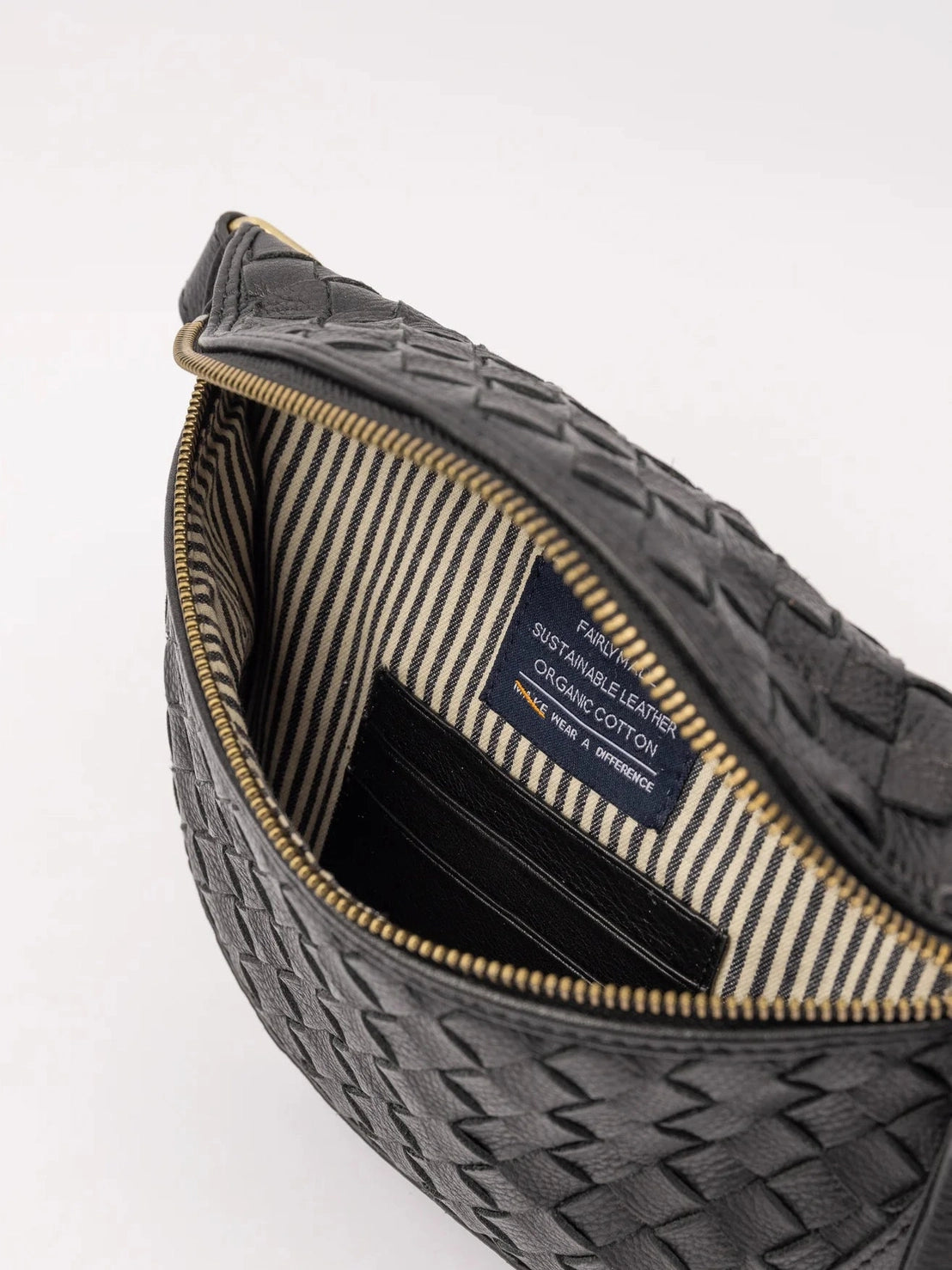 Ray Bum Bag | Black / Woven Soft Grain Leather