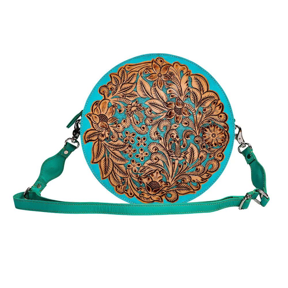 Cimarron Bluff Hand-Tooled Round Bag