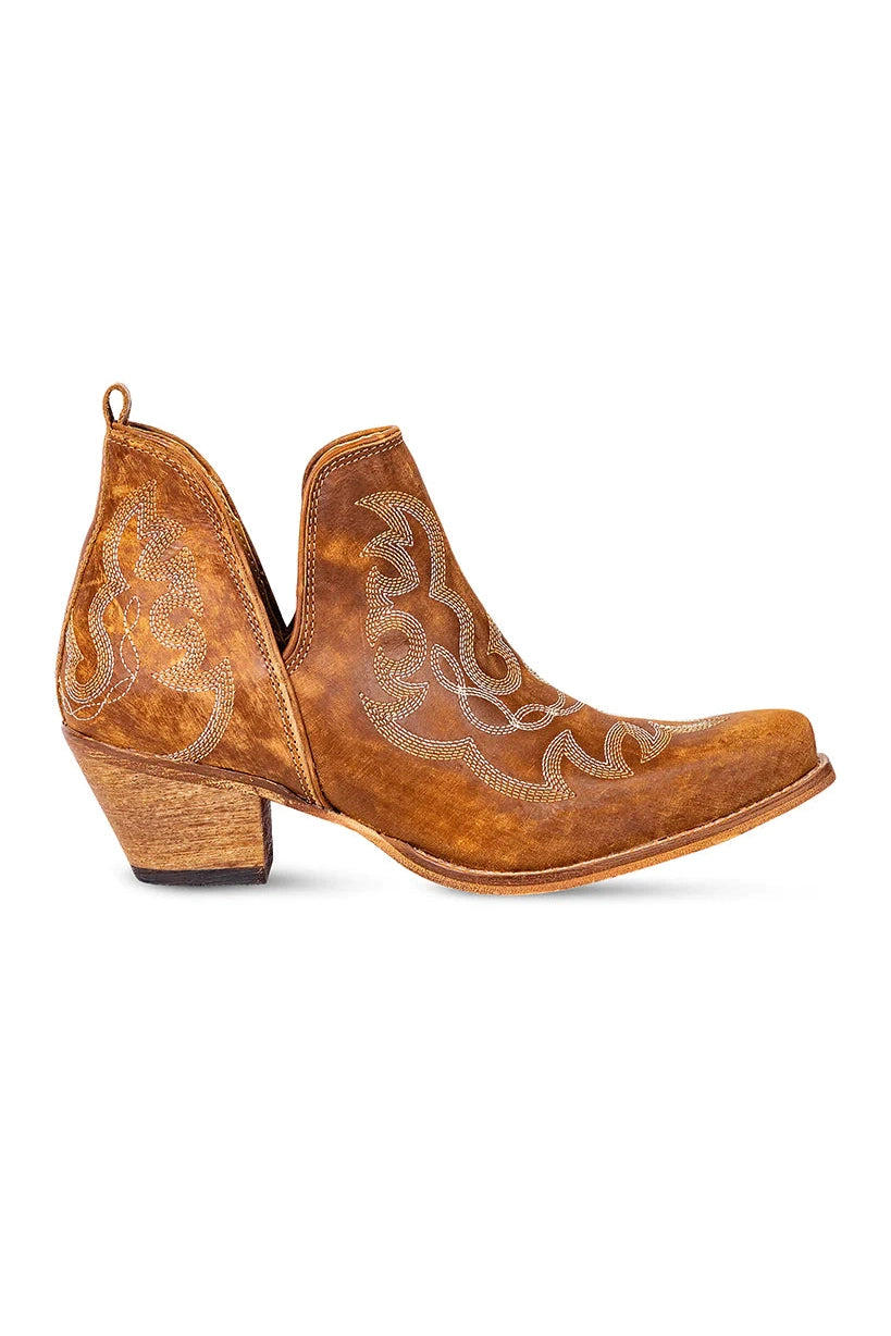 Maisie Stitched Leather Boots | Rich Honey