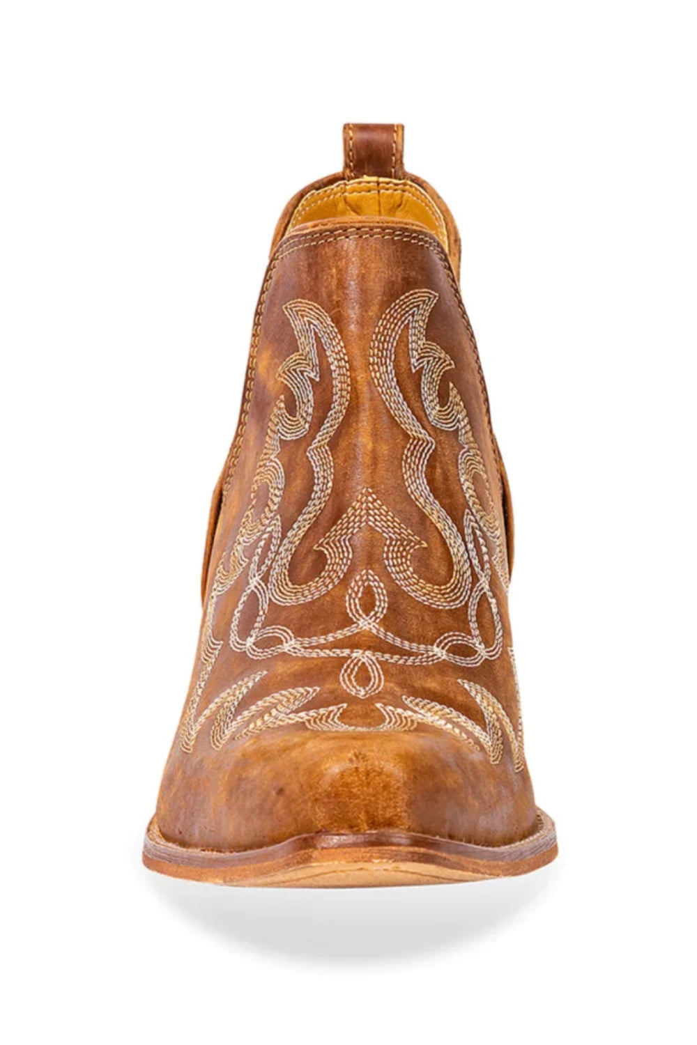 Maisie Stitched Leather Boots | Rich Honey