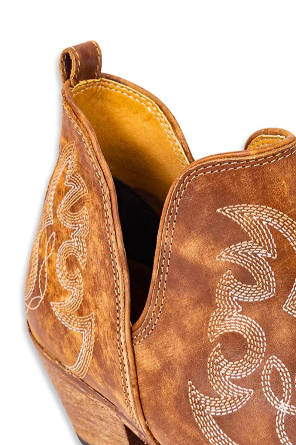 Maisie Stitched Leather Boots | Rich Honey