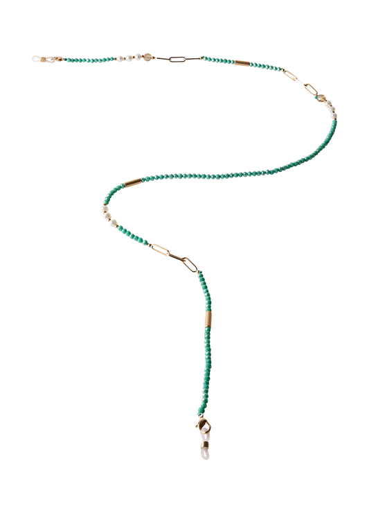 Sunglasses Chain - Turquoise/Pearl Beaded