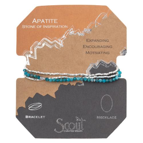 Delicate Stone Bracelet/Necklace - Apatite/Silver
