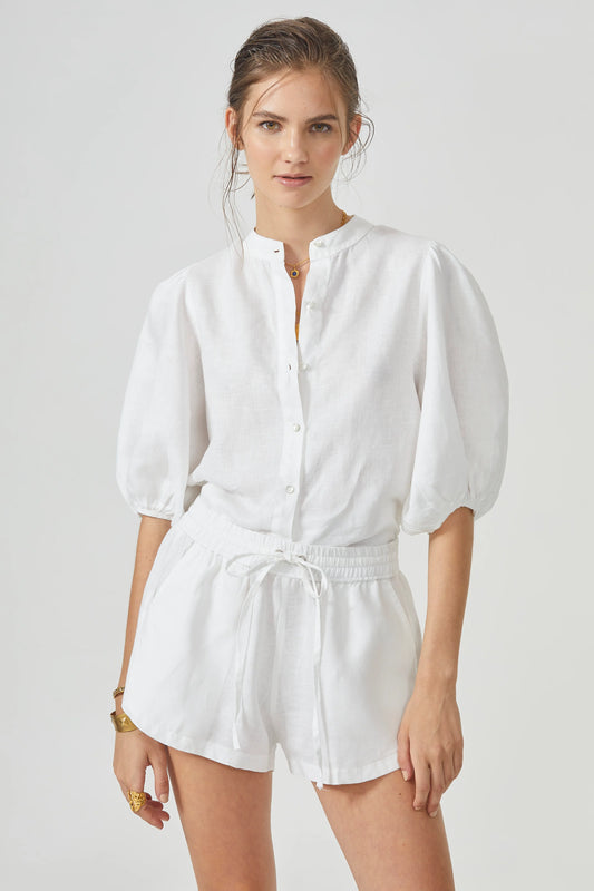 Bubble Linen Shirt | White