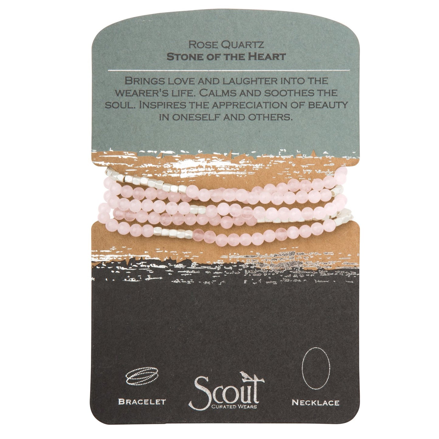 Stone Wrap Bracelet/Necklace | Rose Quartz