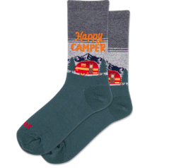 HOTSOX Women's Happy Camper Crew Sock