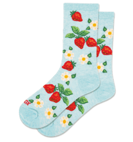 HOTSOX Women's Strawberry Floral Crew Socks