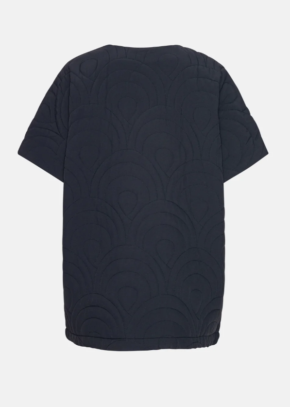 Short Quilted Cape | Dark Indigo