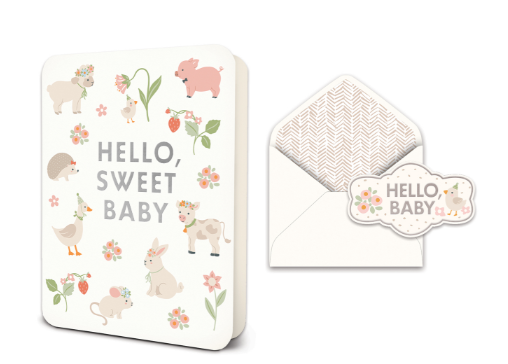 Hello Sweet Baby Friends Greeting Card
