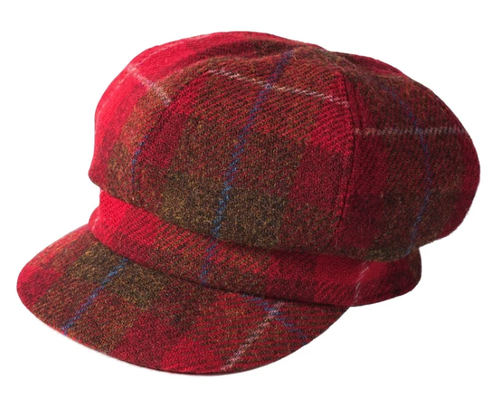 Failsworth Ladies Harris Tweed Cap Red Check
