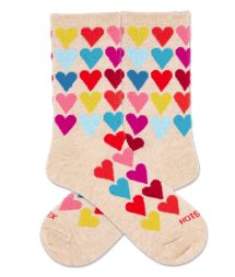 HOTSOX Women's Fuzzy Heart Crew Sock