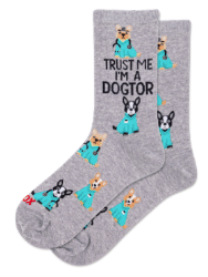 HOTSOX Women's Trust Me I'm a Dogtor Crew Sock