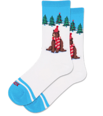 HOTSOX Women's Winter Bear Crew Sock