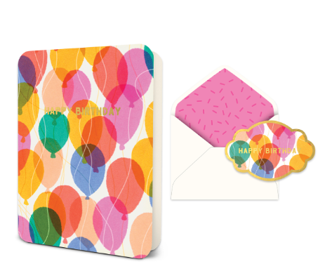 Happy Birthday Colourful Balloons Greeting Card