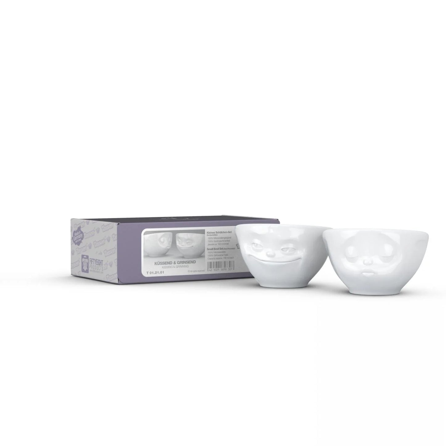 Small Bowl Set No. 1 | Grinning & Kissing Face (set of two)