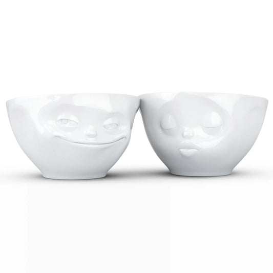 Medium Bowl Set No. 1 | Grinning & Kissing Face (set of two)