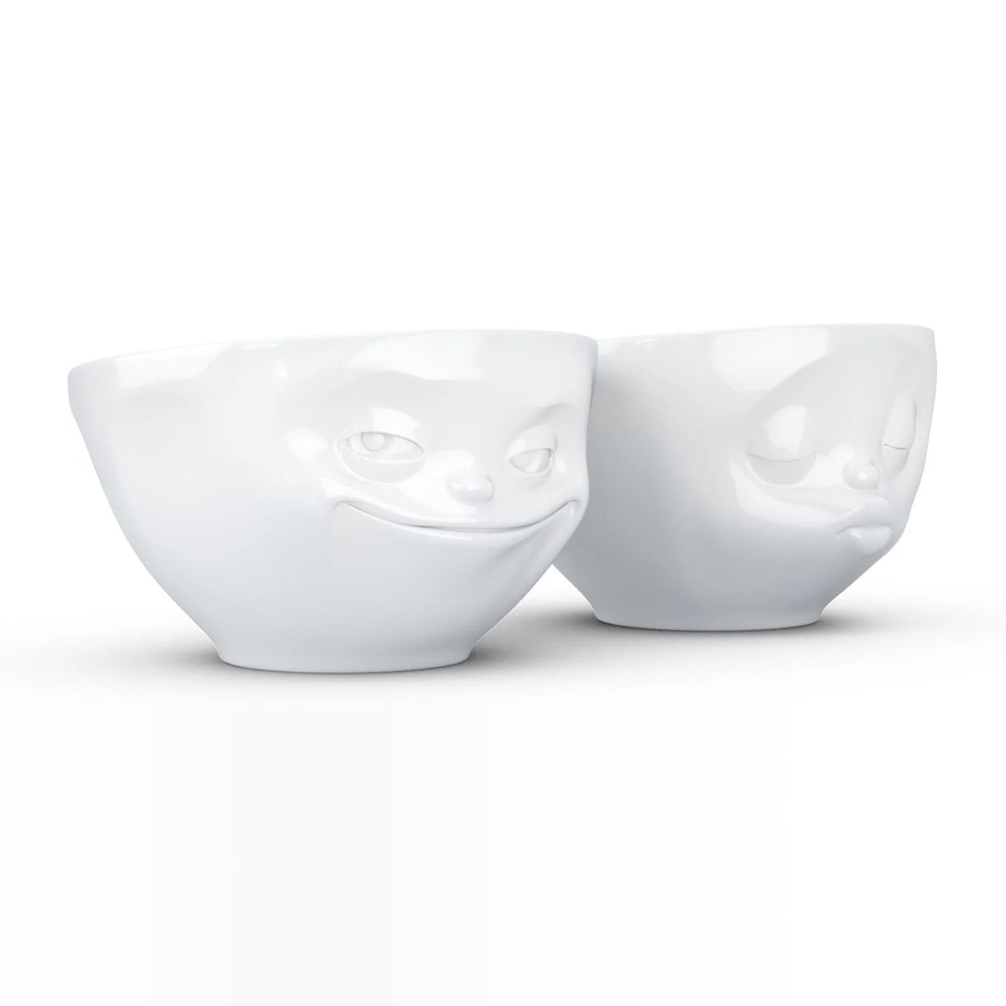 Medium Bowl Set No. 1 | Grinning & Kissing Face (set of two)