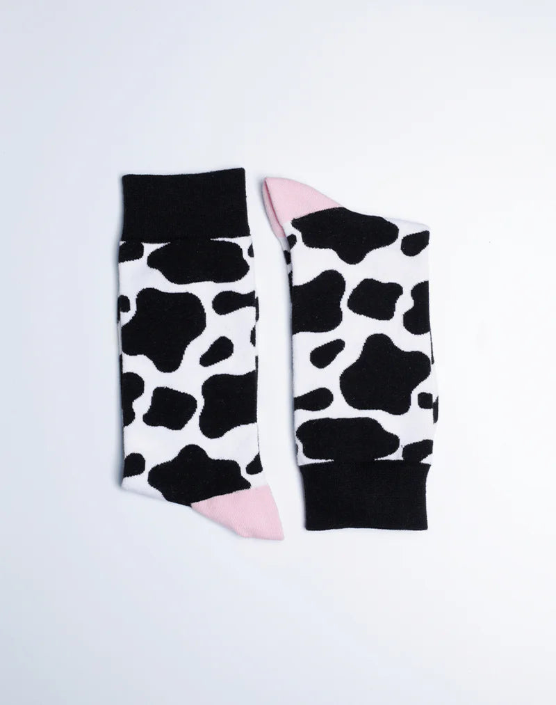 Women's Cowprint Animal Crew Socks