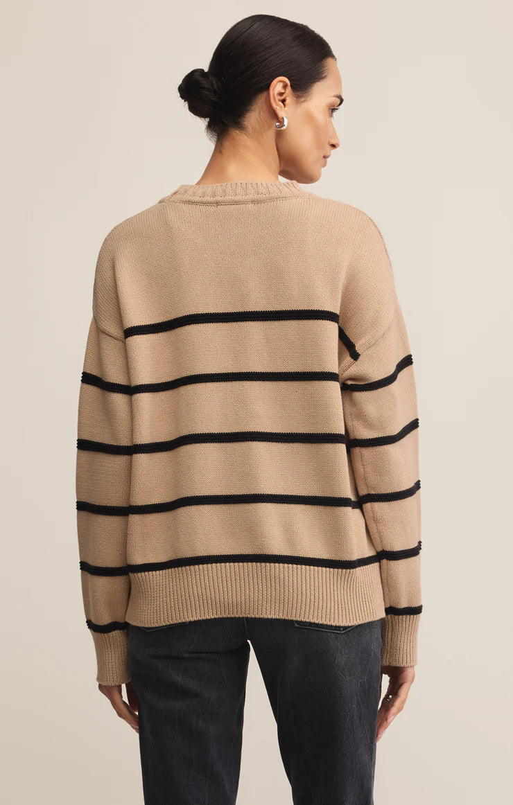 Boyfriend Striped Sweater | Biscuit
