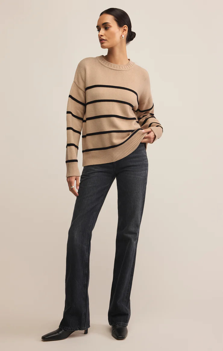 Boyfriend Striped Sweater | Biscuit