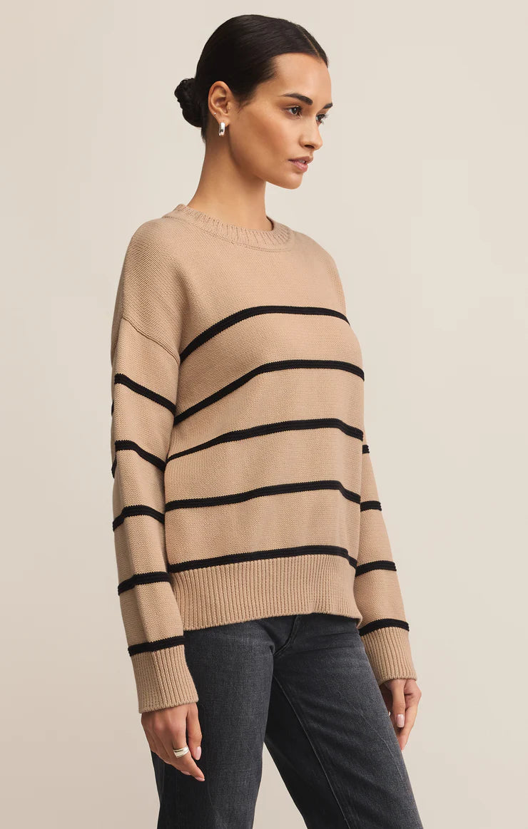 Boyfriend Striped Sweater | Biscuit