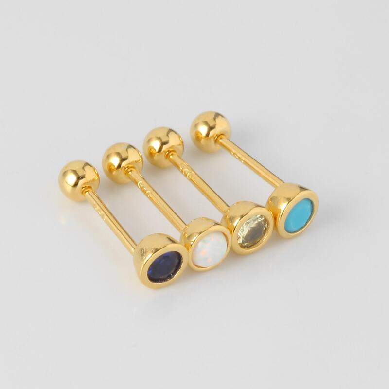 Tiny Birthstone Screw Back Earring