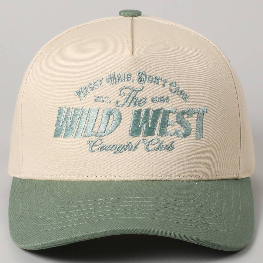 Messy Hair Wild West Cowgirl Club Embroidery Hat