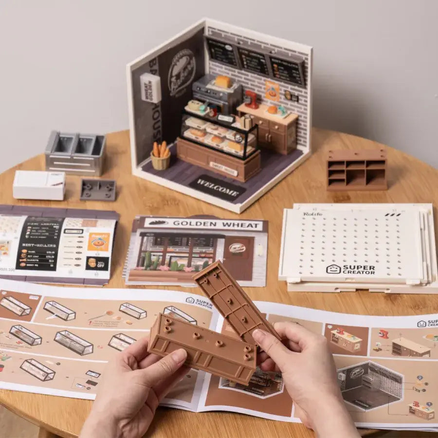DIY Miniature Model Kit: Golden Wheat Bakery