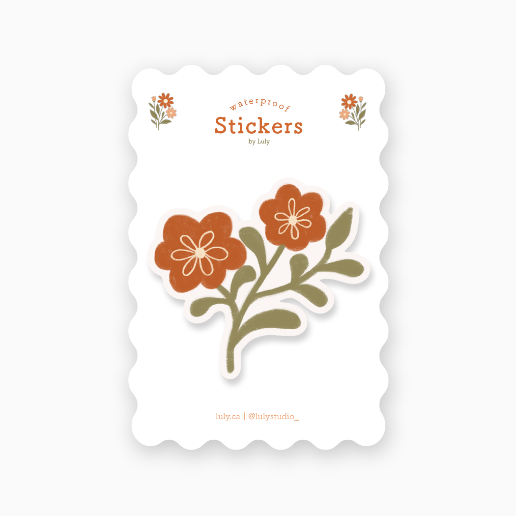 Red Flower | Premium Matte Waterproof Vinyl Sticker