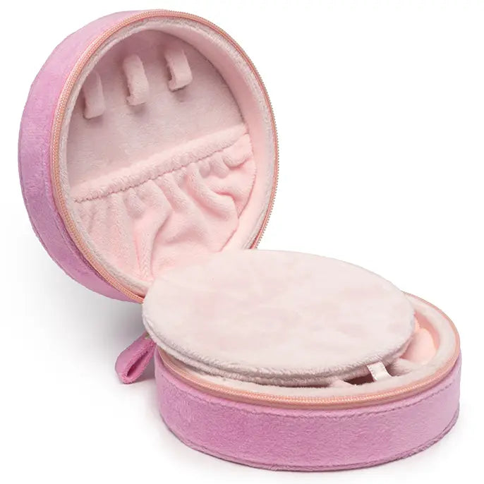Velvet Jewelry Zip Case / Travel Organizer - Rose - Pink