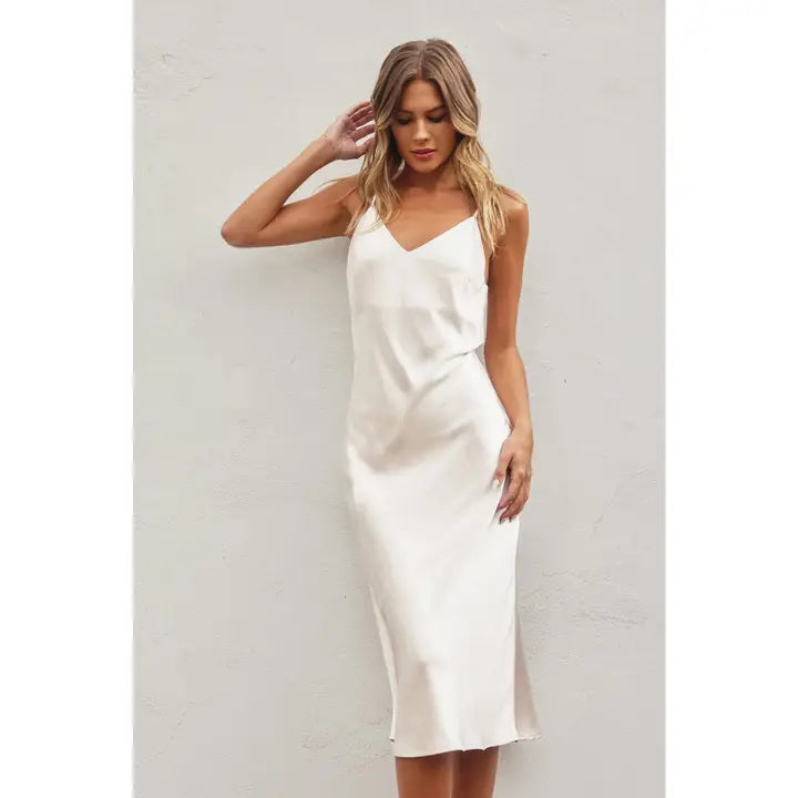 Satin Bias Cut Slip Dress