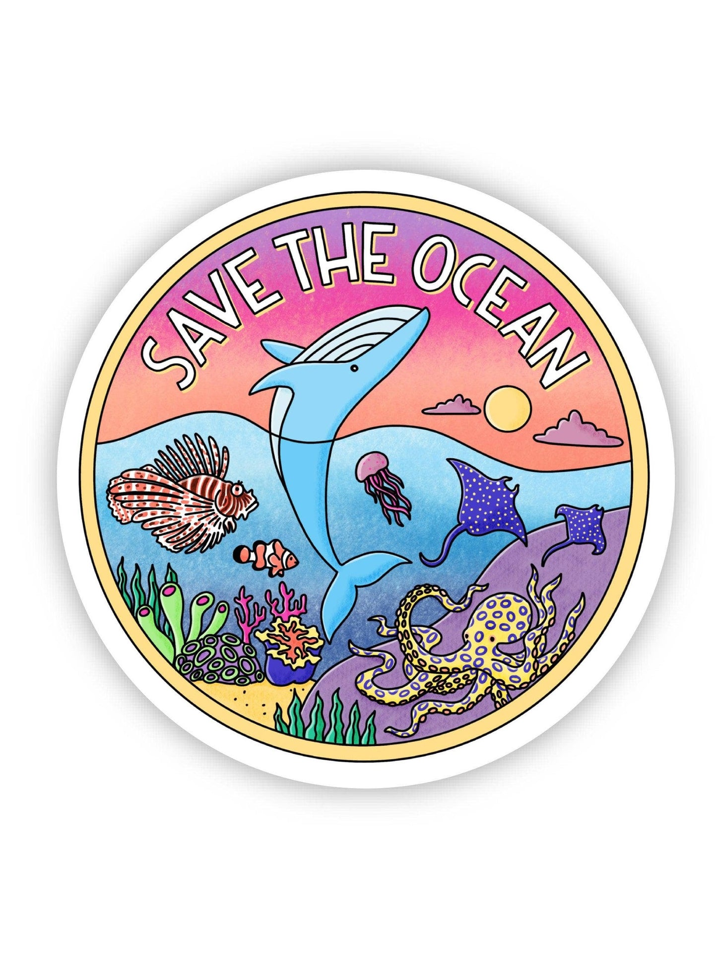 "Save The Ocean" Coral Reef Sticker