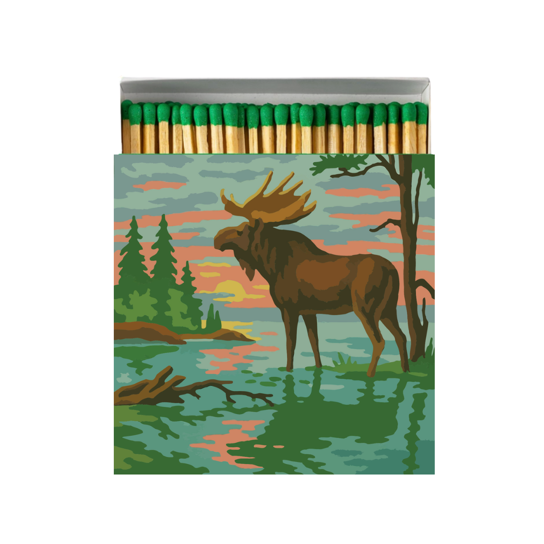 Waterfall & Moose Matchbox - Paint-By-Number Collection