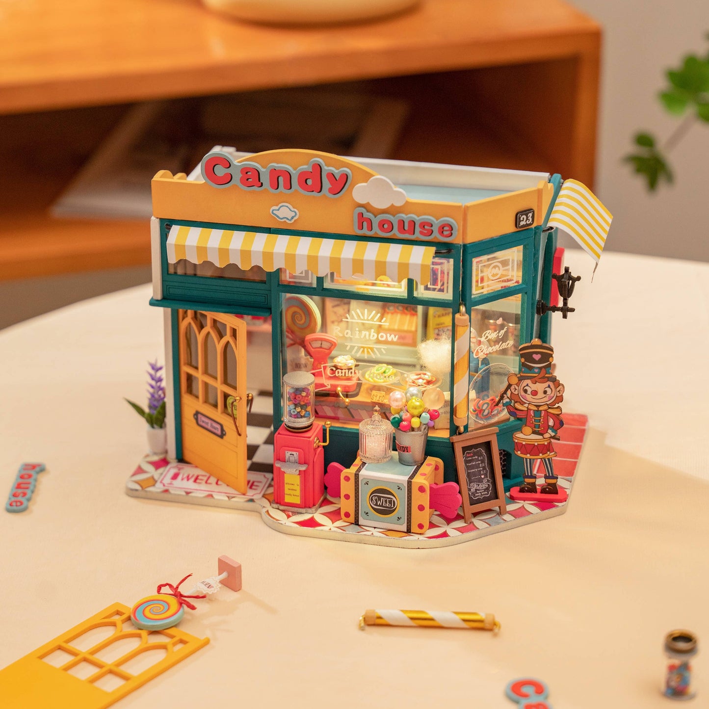 DIY Miniature Model Kit: Rainbow Candy House