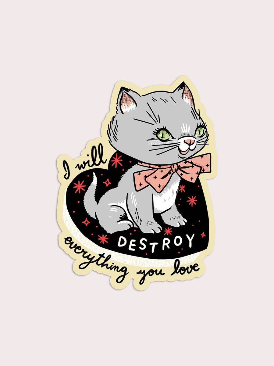 Destroy Kitten Vinyl Sticker
