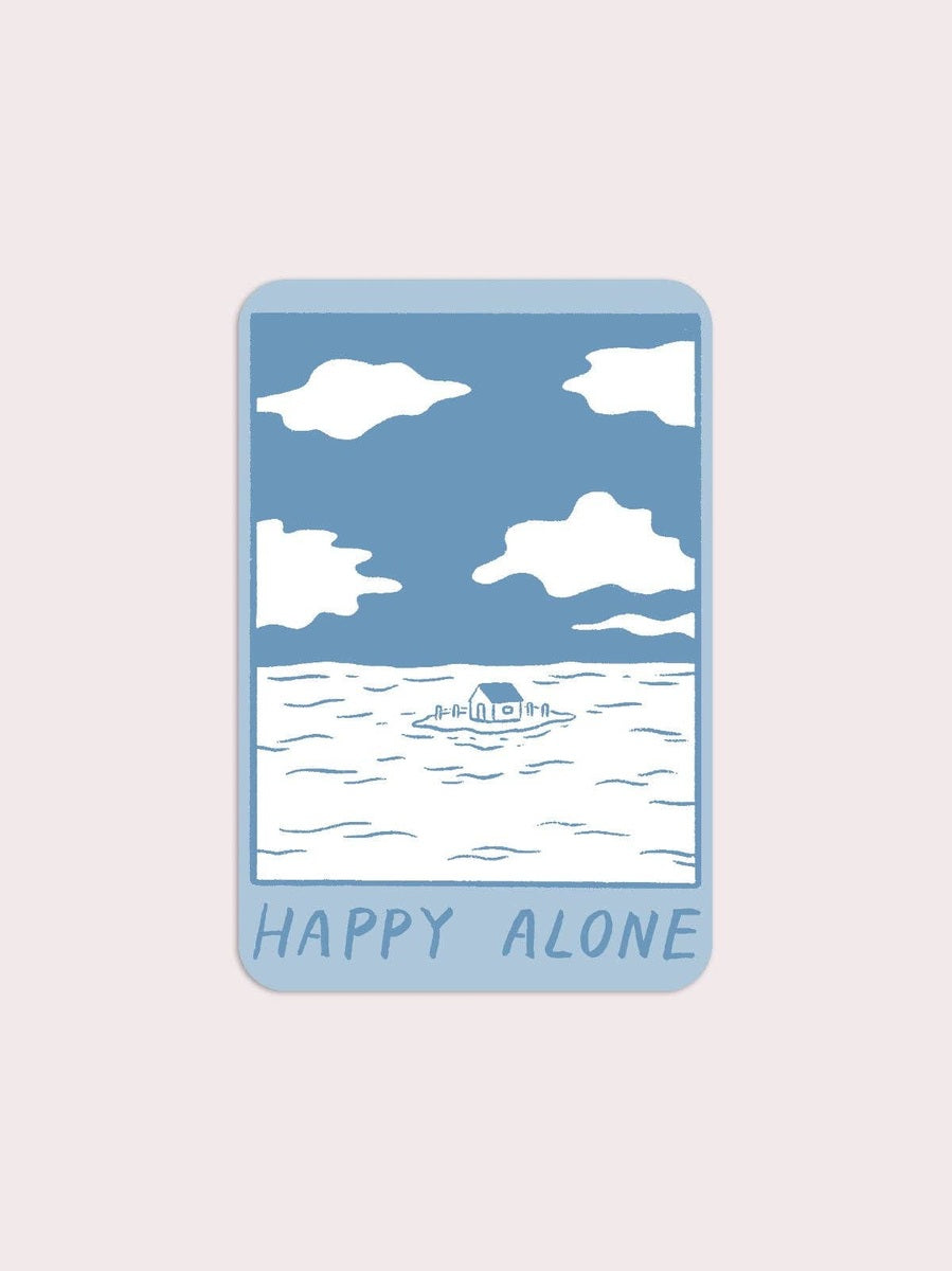 Happy Alone (Blue Skies) Vinyl Sticker