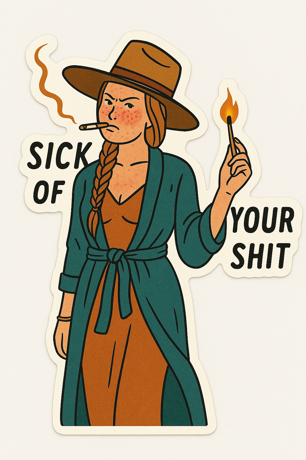 Sick of Your Shit Sticker – Western Cowgirl Attitude