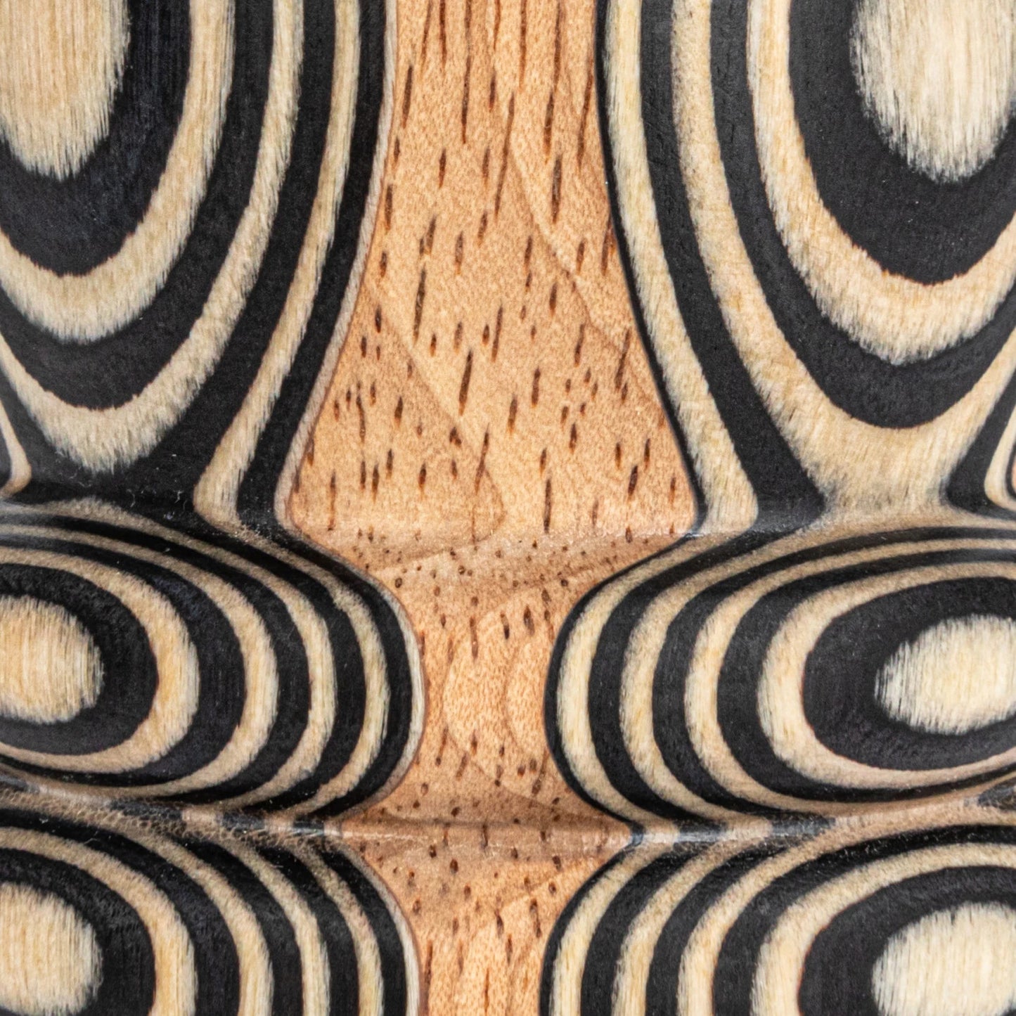 Wood Salt & Pepper Mills with Inlaid Circles Design Set of 2