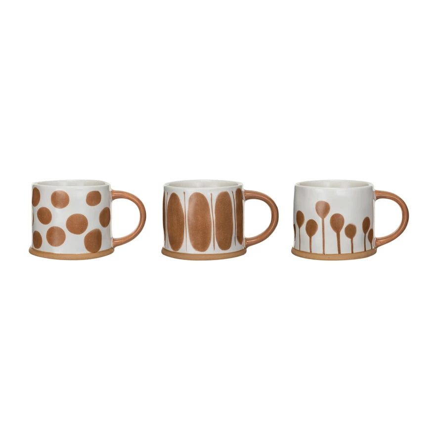 Scandinavian Stoneware Mug with Pattern