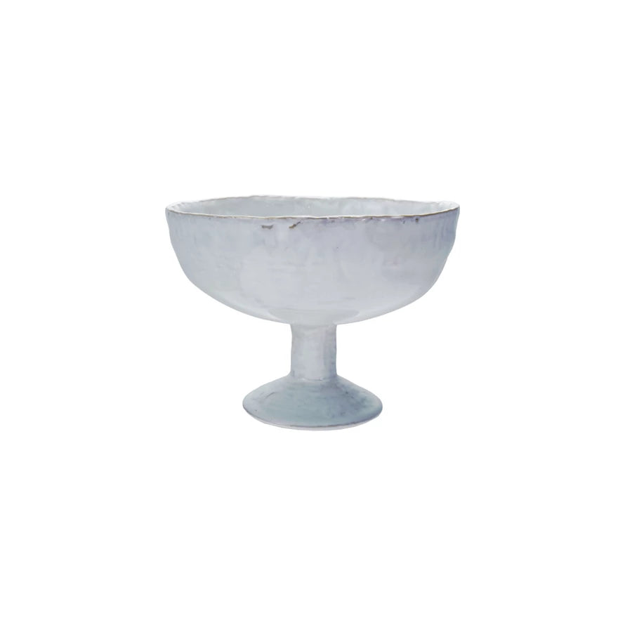 Stoneware Footed Bowl | Crackle Glaze