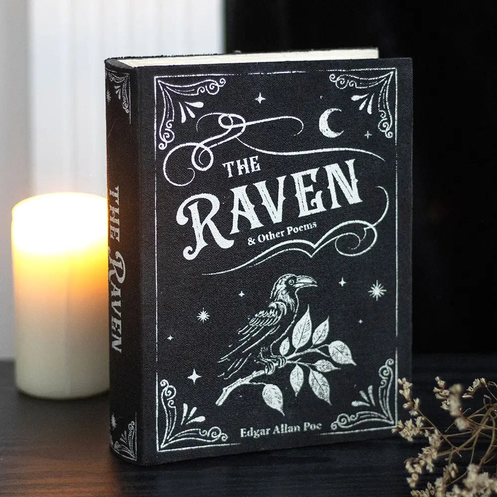 The Raven Book Shaped Gothic Halloween Storage Box