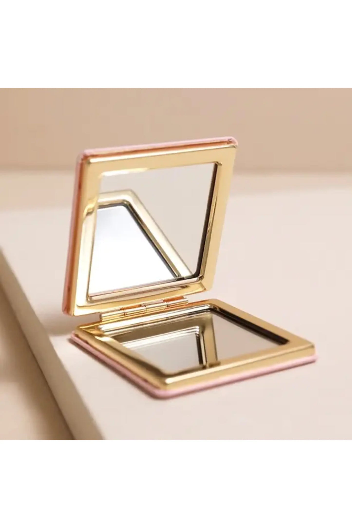Pink Dog Print Compact Mirror