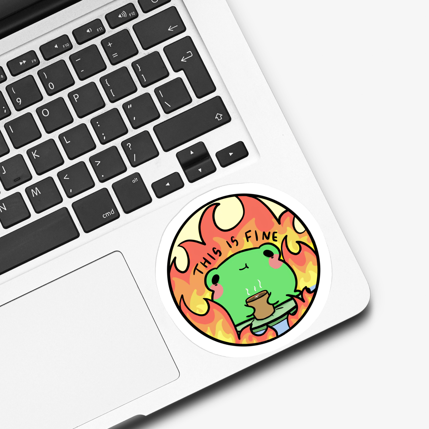 Frog This Is Fine Meme Sticker