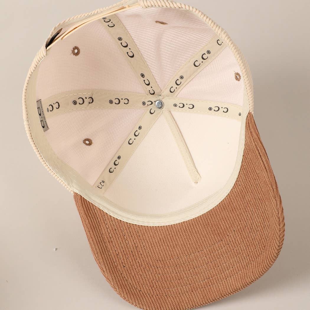 Put It On My Husband's Tab 5 Panel Corduroy Baseball Cap