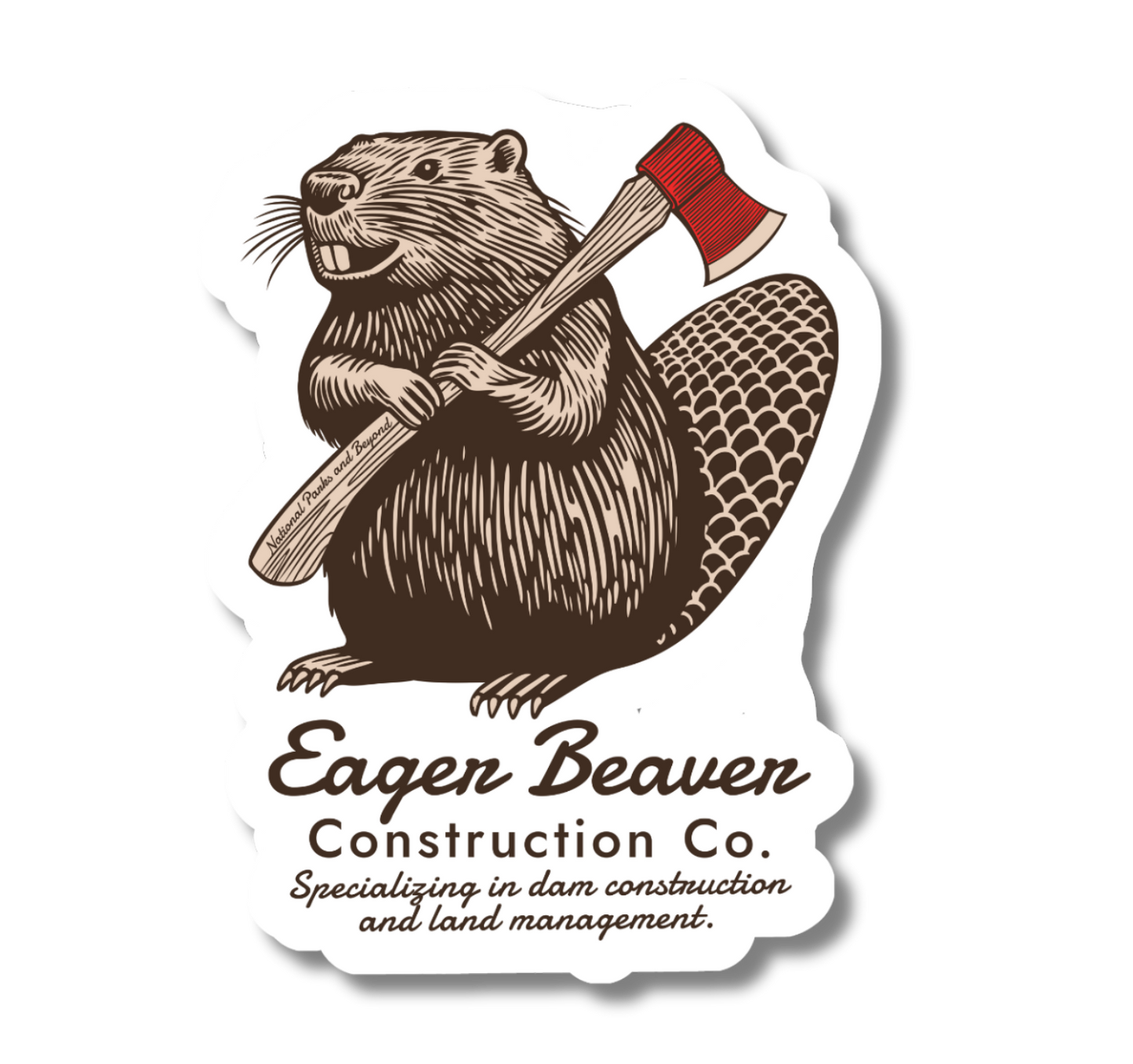 Eager Beaver Construction Company Vinyl Sticker