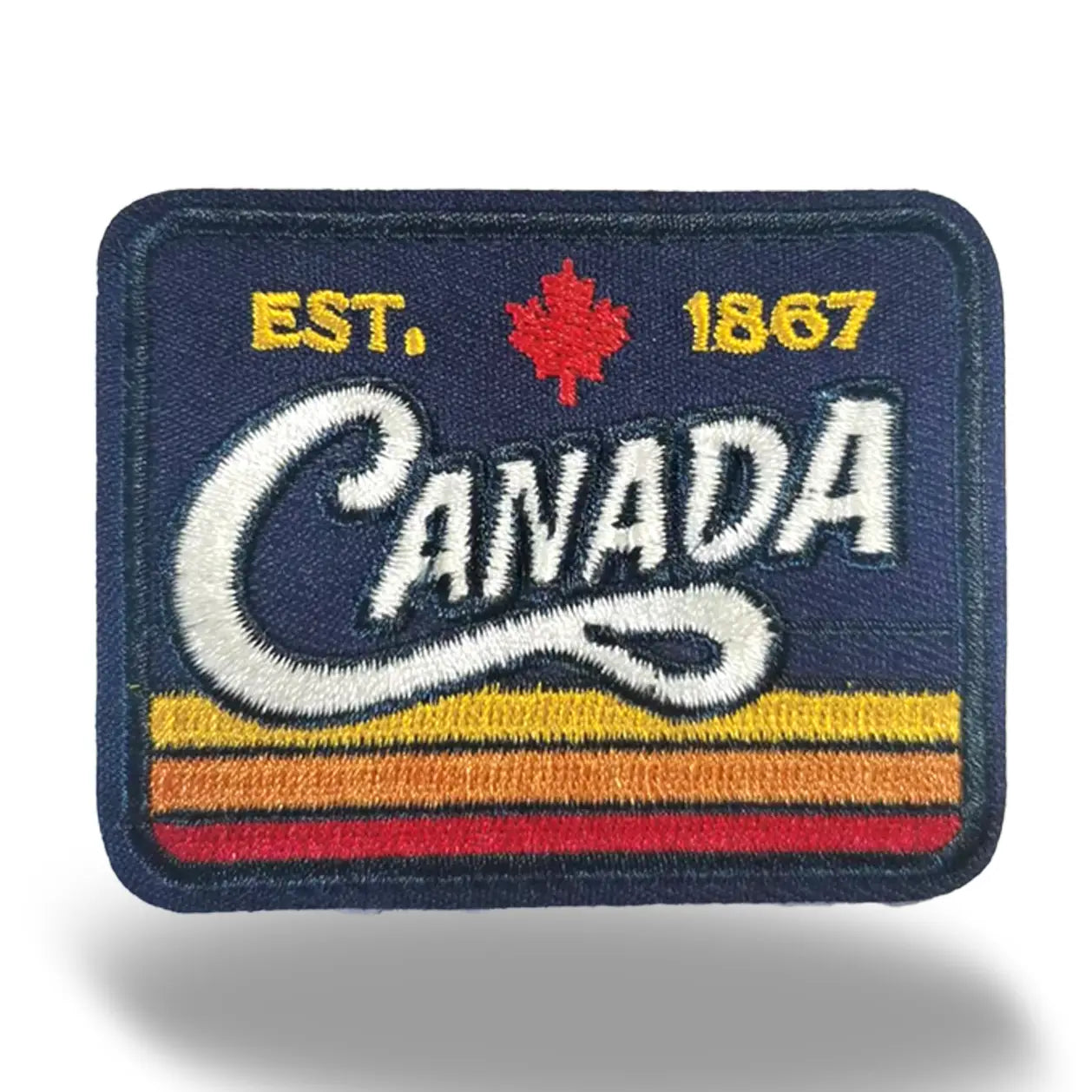 Canada Est 1867 Retro Embroidered Patch Vintage Stripe Canada Souvenir Badge