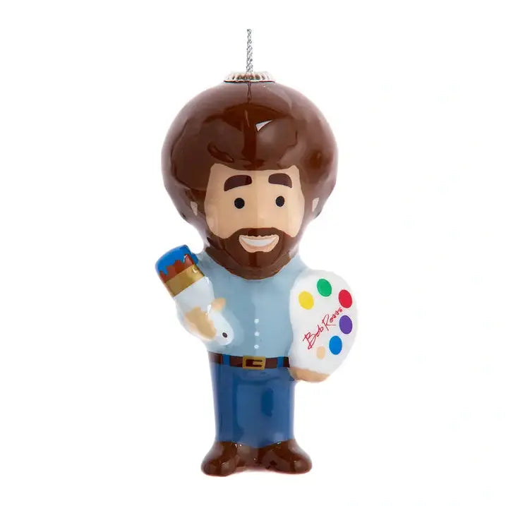 Bob Ross® With Palette Decoupage Ornament