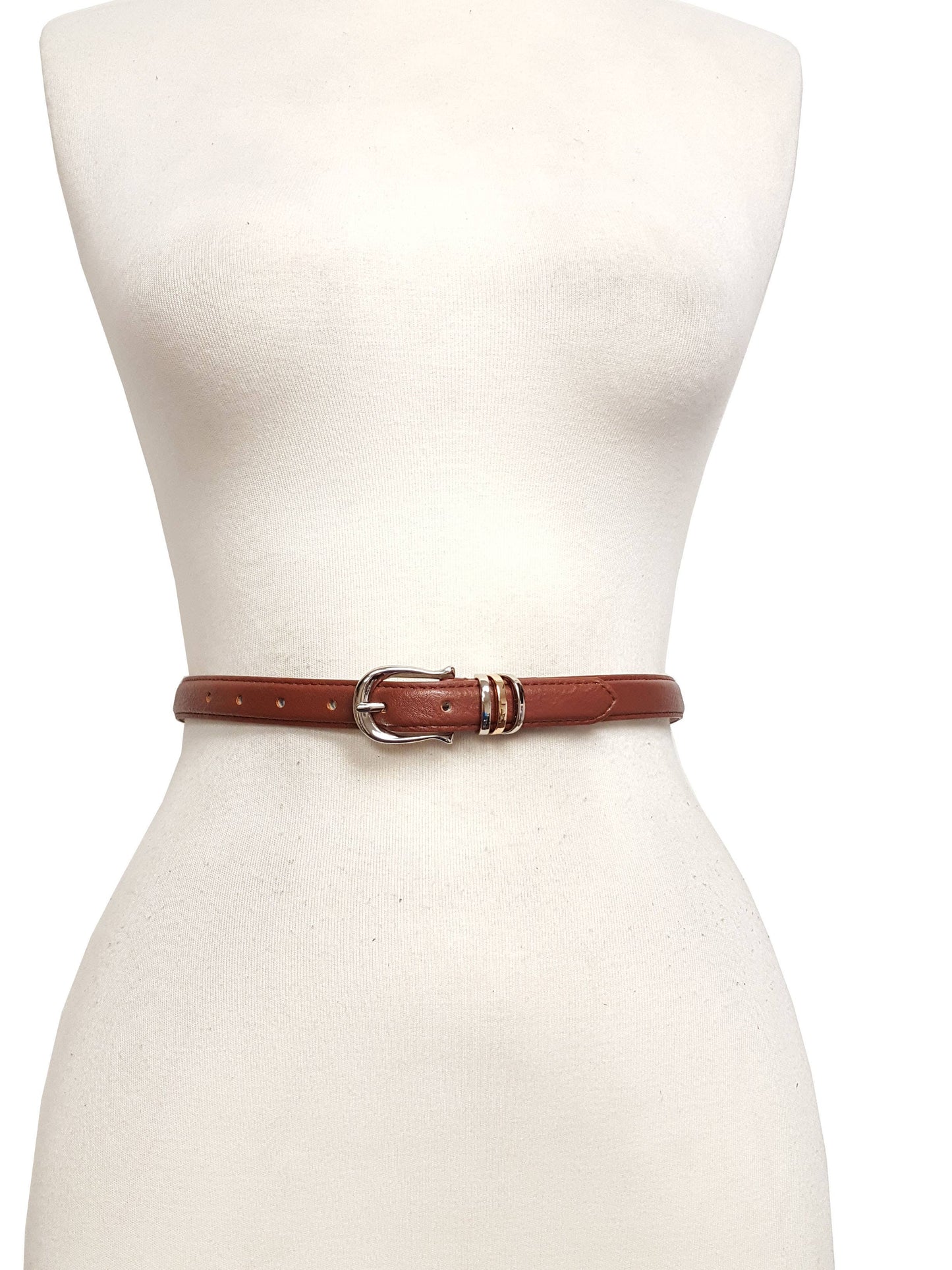 Classic Skinny Silver Buckle Belt